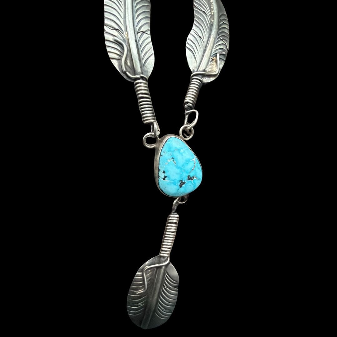 Kingman 1 Stone & Feather Necklace - NSL28