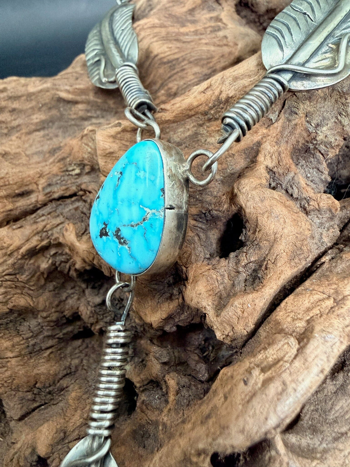 Kingman 1 Stone & Feather Necklace - NSL28