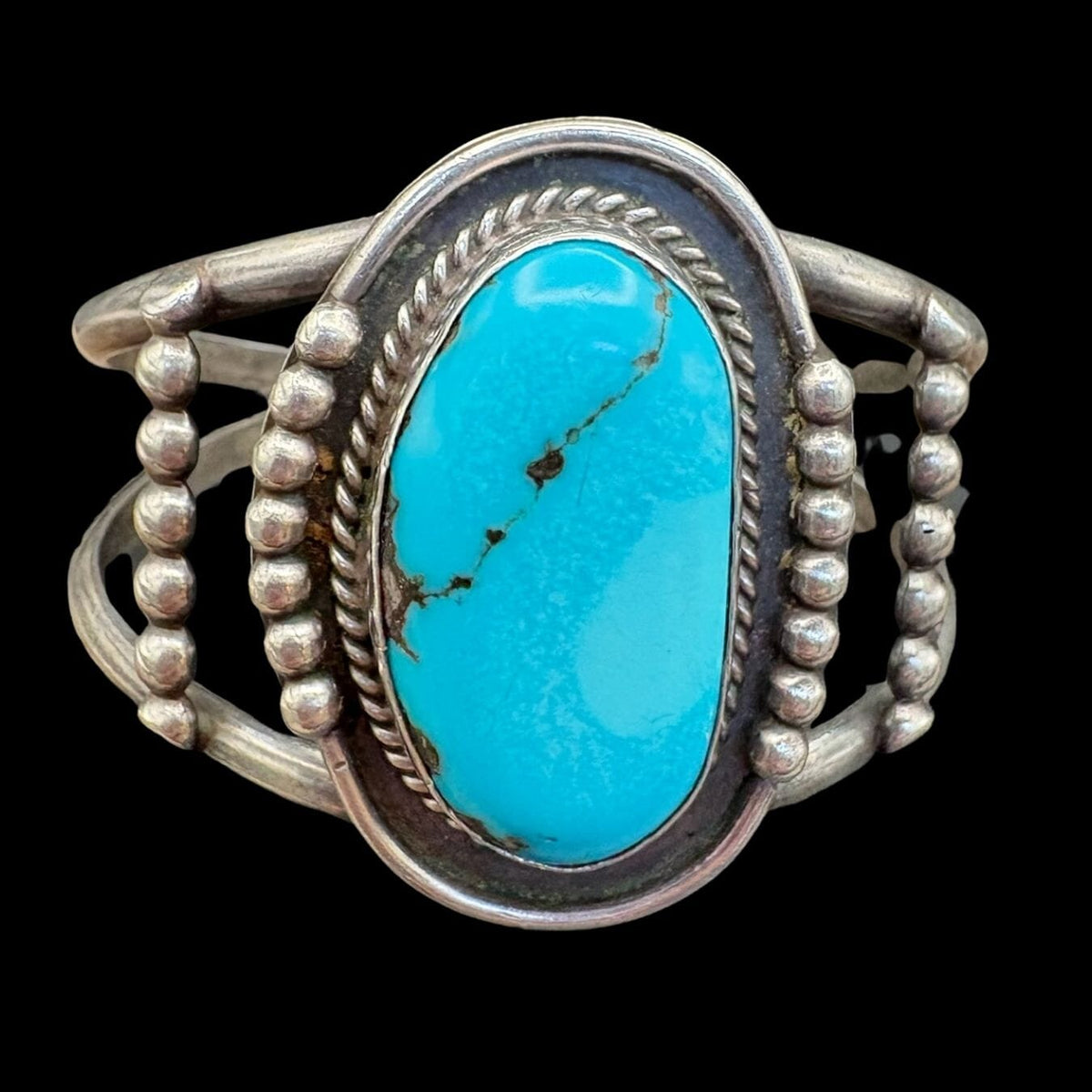 Kingman Stone And Sterling Rope Bezel - CMH317