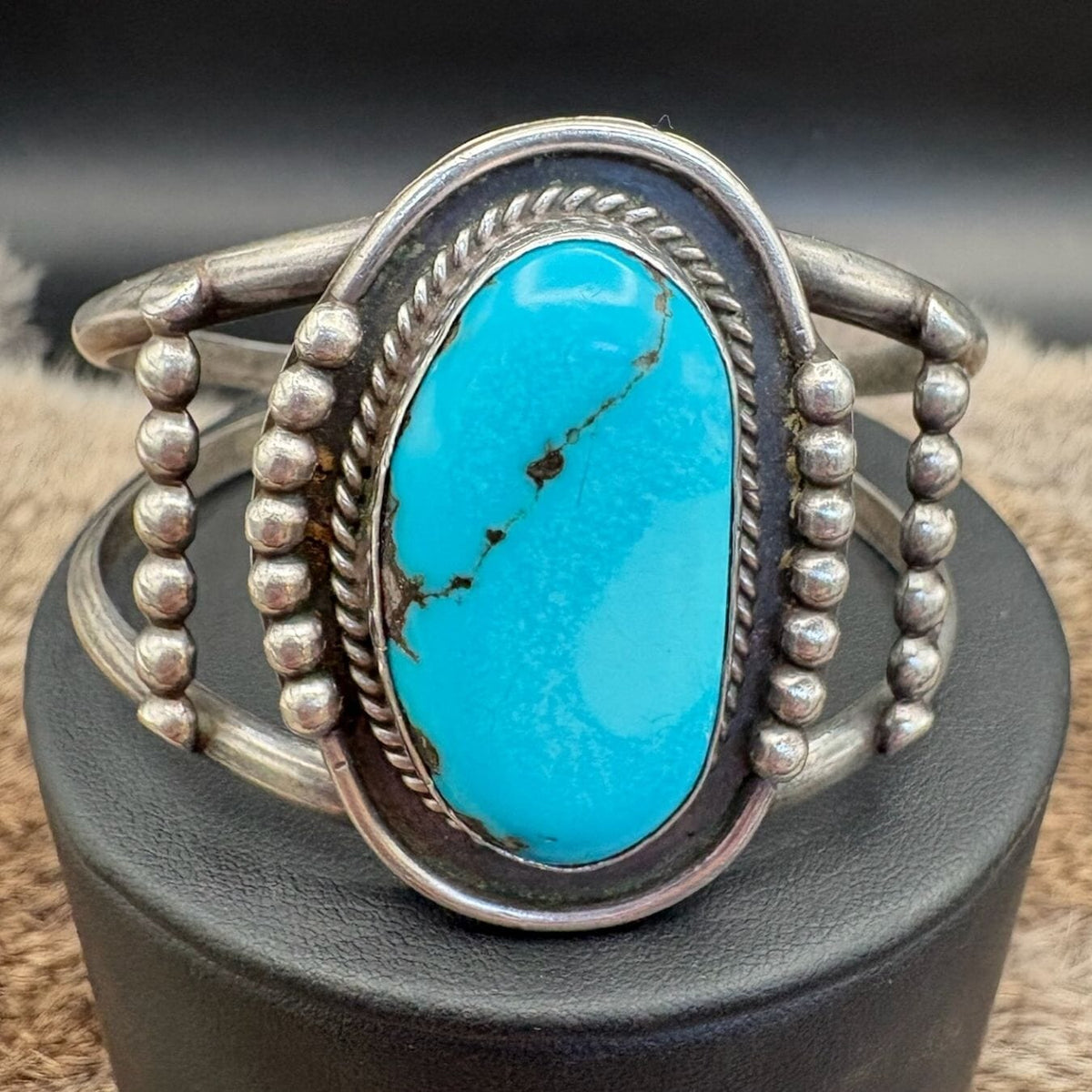 Kingman Stone And Sterling Rope Bezel - CMH317