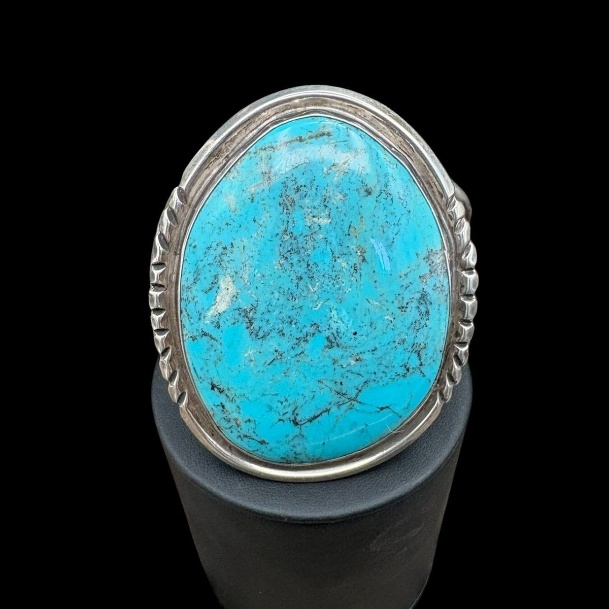 Kingman Turquoise and Sterling Large Cuff - CMH310
