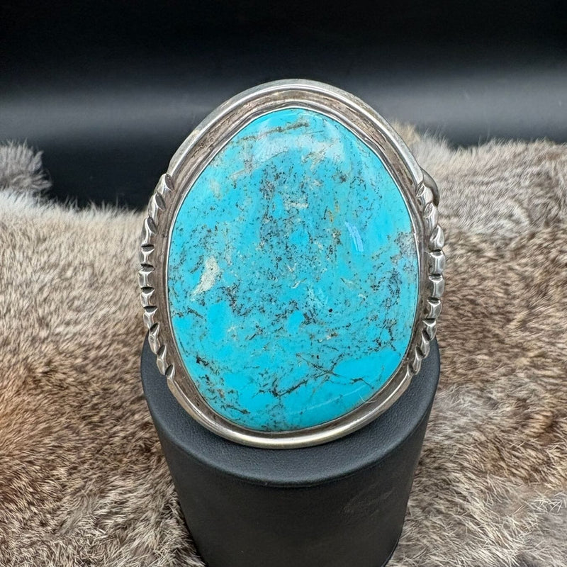 Kingman Turquoise and Sterling Large Cuff - CMH310