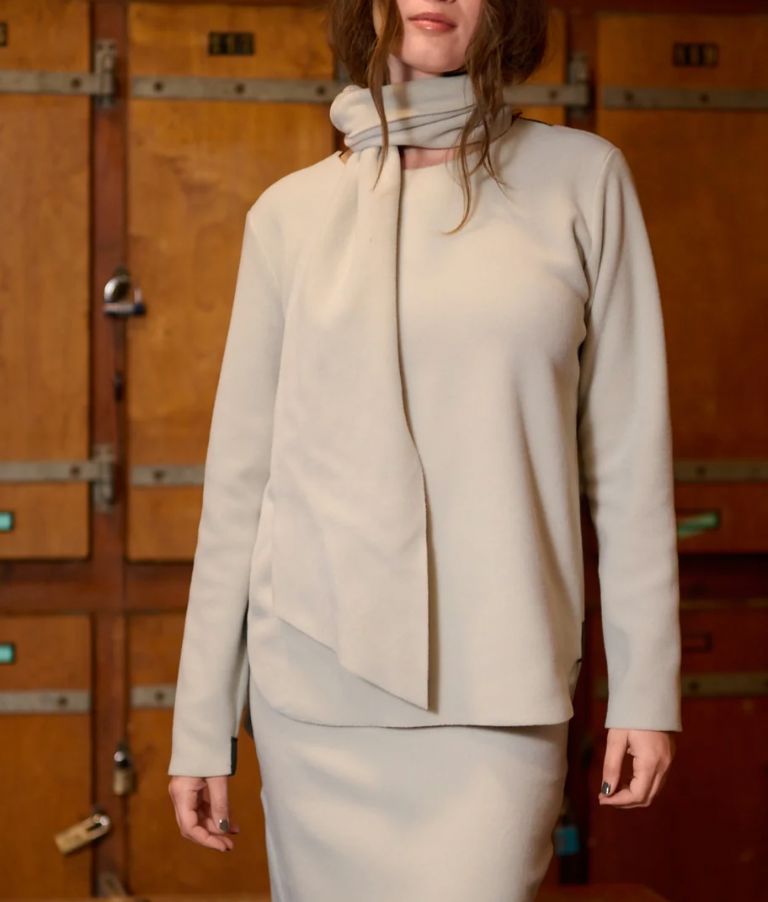 Kit Fleece Top W/Scarf - Henriette Steffensen - 1373K