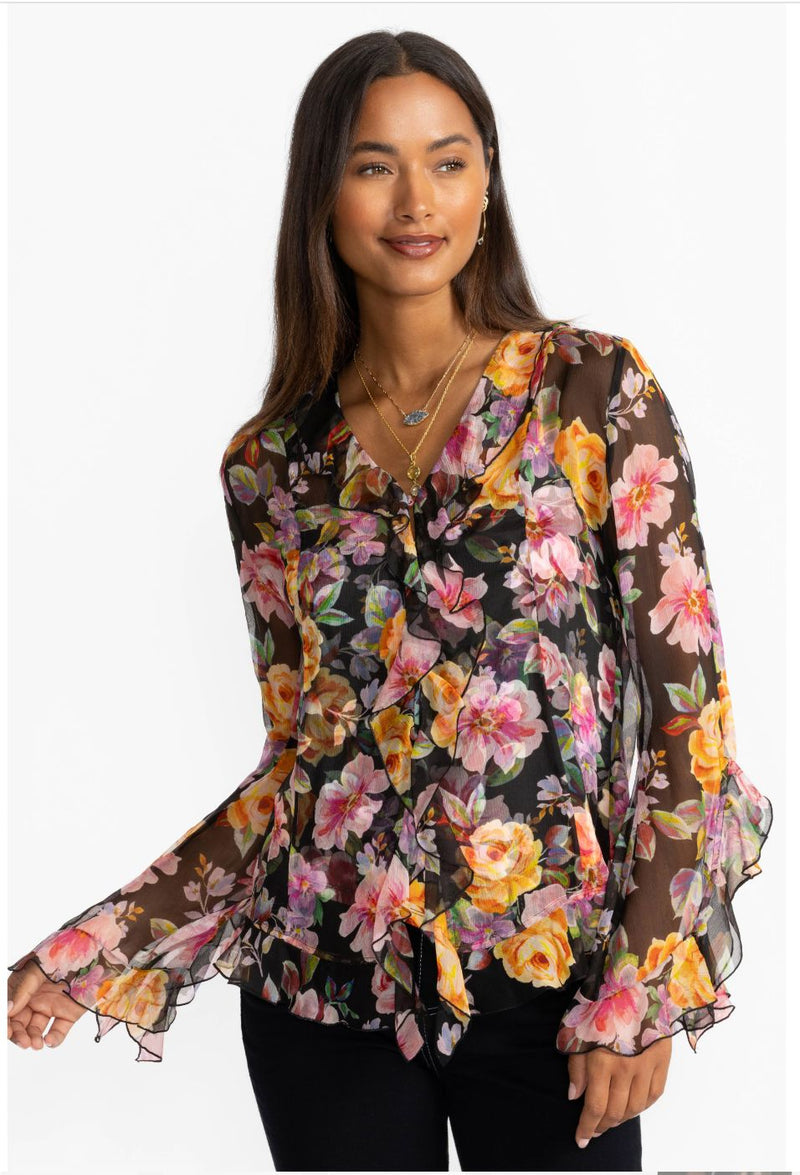 Kylie Ruffle Blouse - Kasumi - Johnny Was - L18225