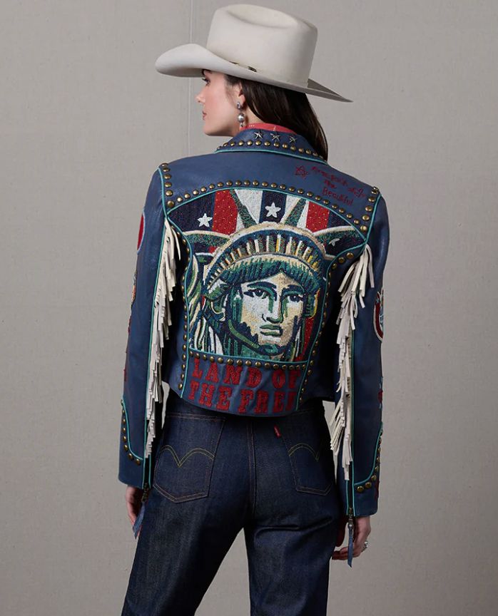 Lady Liberty Biker Jacket - Indigo - Double D Ranch - C3514N