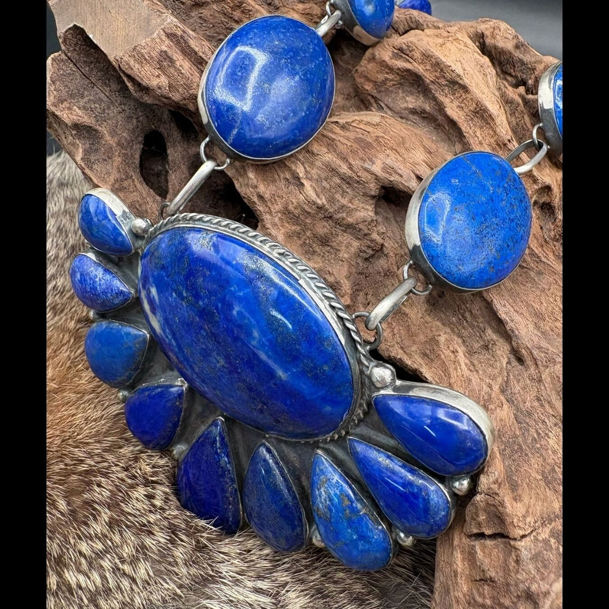 Lapis Large Cluster Necklace - NAZ46