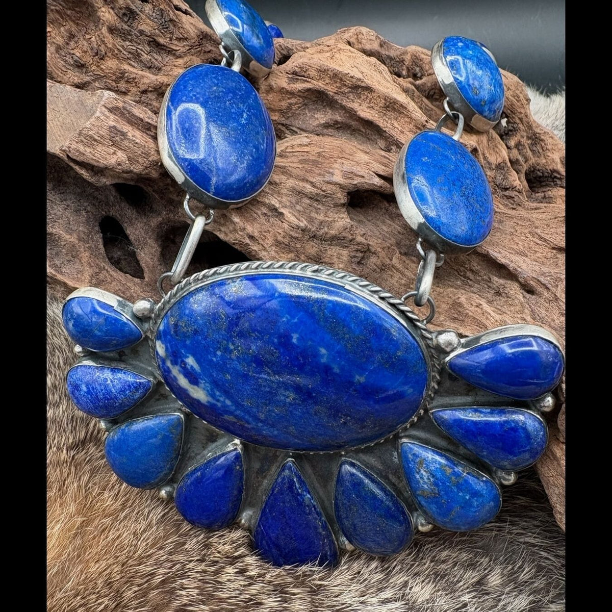 Lapis Large Cluster Necklace - NAZ46