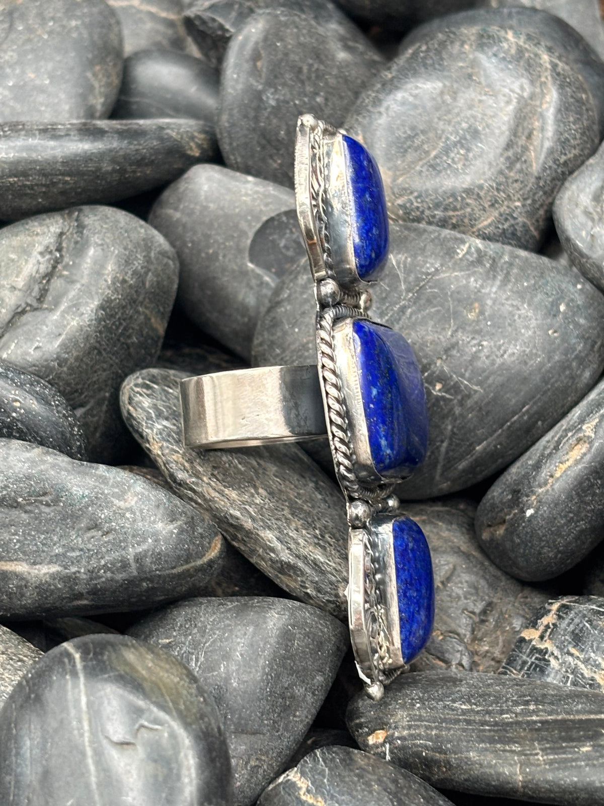 Lapis Ring - 3 Stone - RAZ39