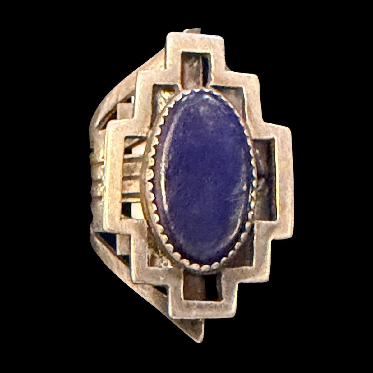 Lapis/Aztec Sterling Ring - Size 12.25 - RMH362