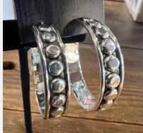 Large Hoop Sterling Dot Earring - PDDT131