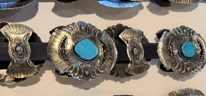 Large Turquoise Scallop Concho Belt - BBAR285