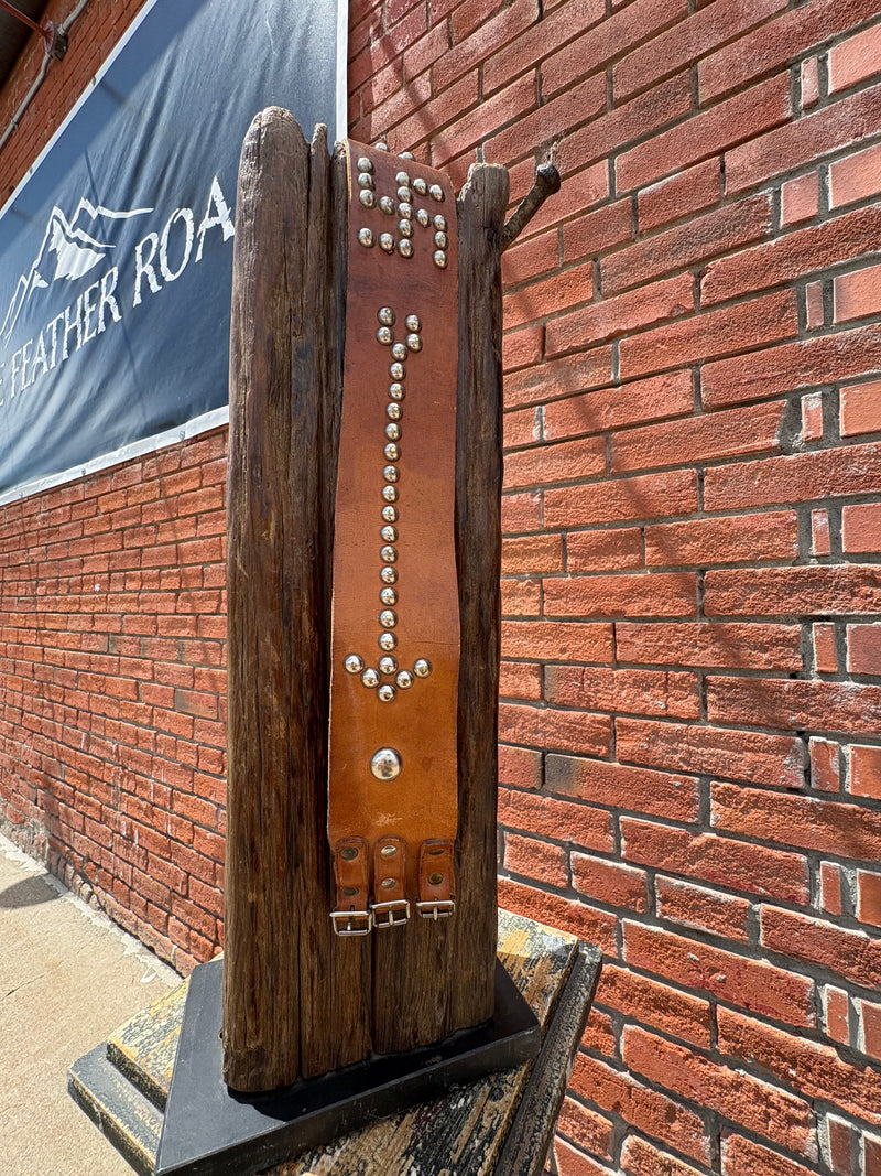 Leather 3 Buckle Studded Belt - BTMH9