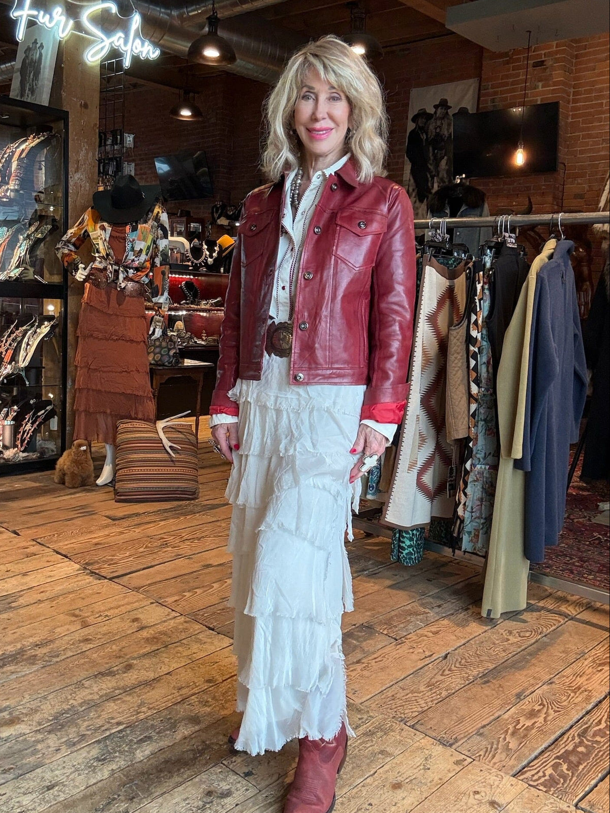 Leather Jacket - Red - Scully - L1031R
