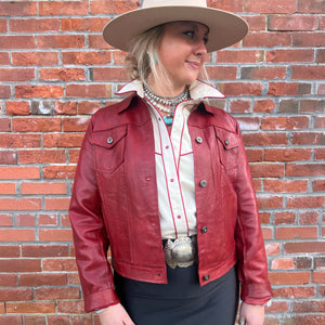 Leather Jacket - Red - Scully - L1031R