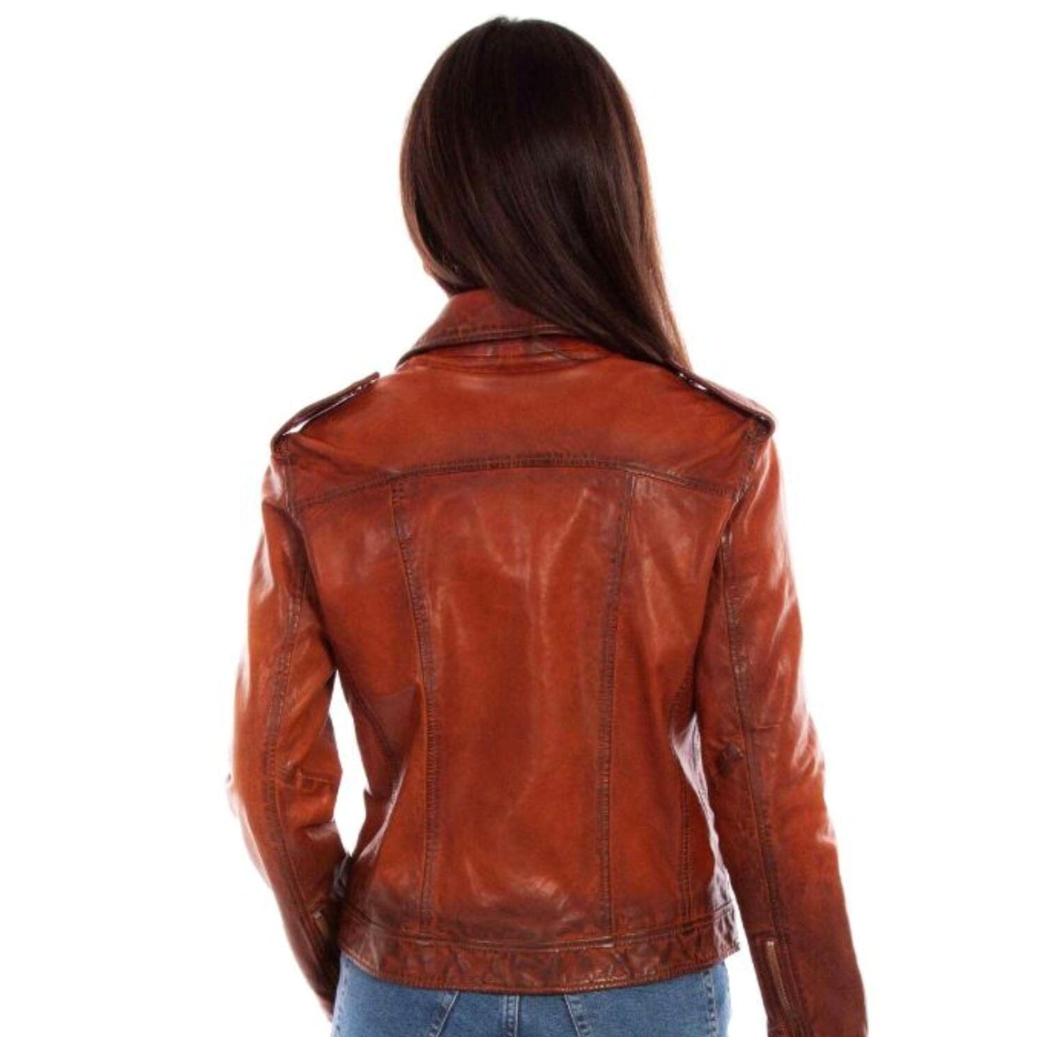 Leather Moto Jacket - Vintage Brown - Scully - JSY33