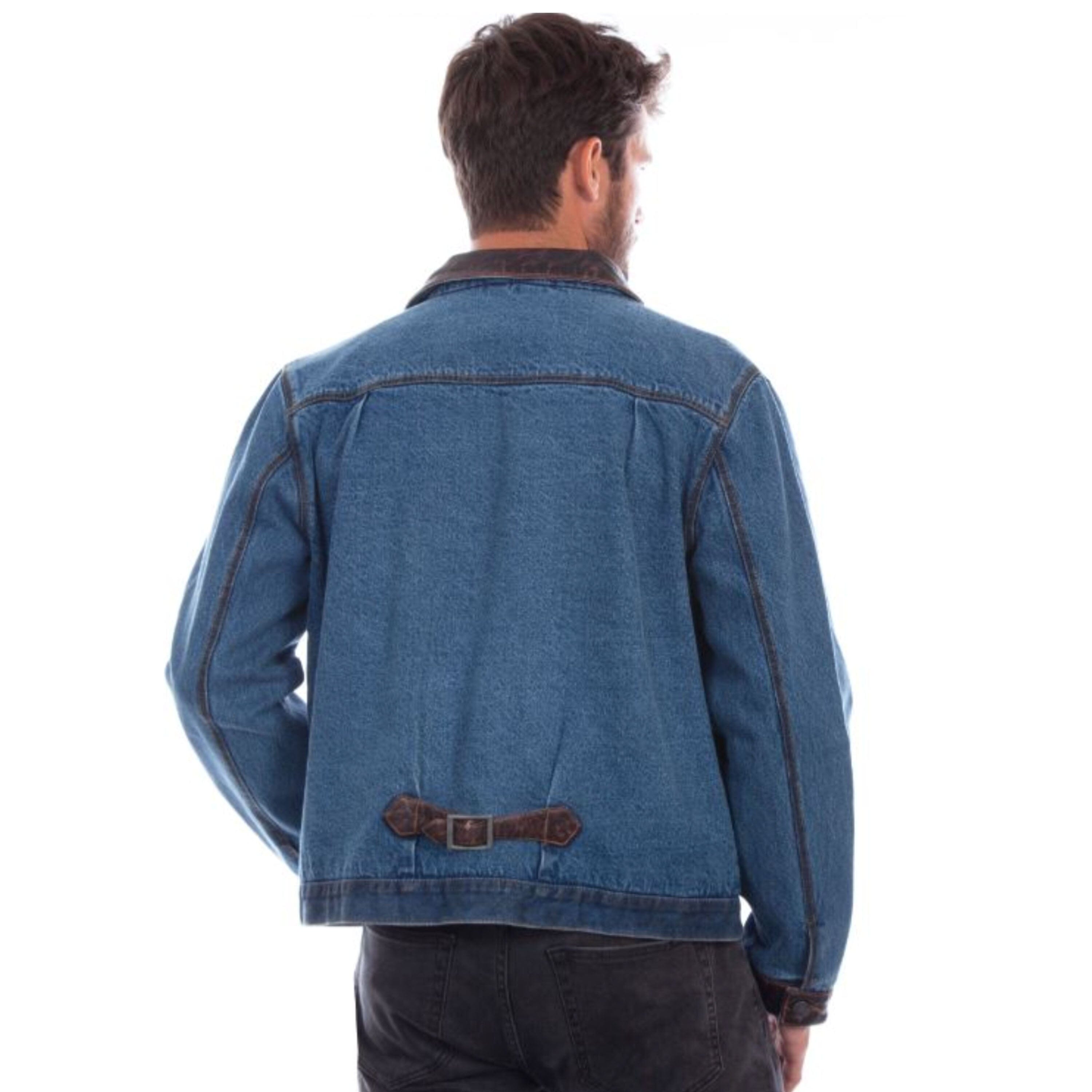 Leather Trimmed Jacket - Denim - Scully - 2014 – STONE FEATHER ROAD