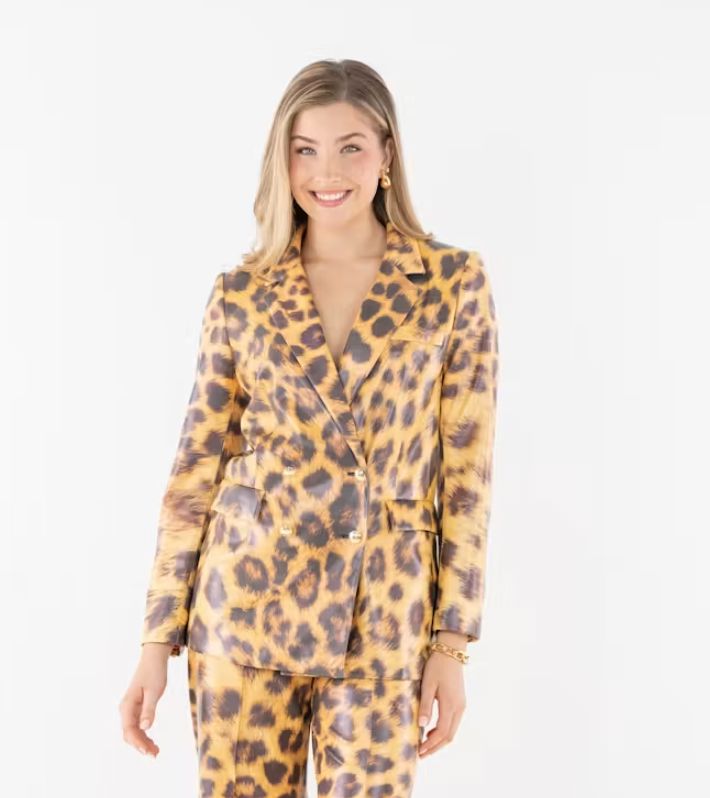 Leopard Faux Leather Bristol Blazer - EM1115