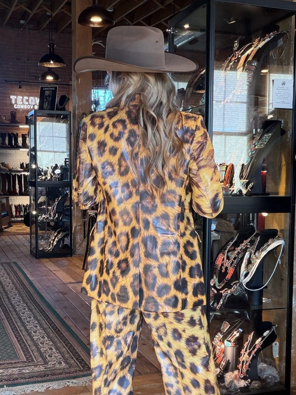 Leopard Faux Leather Bristol Blazer - EM1115