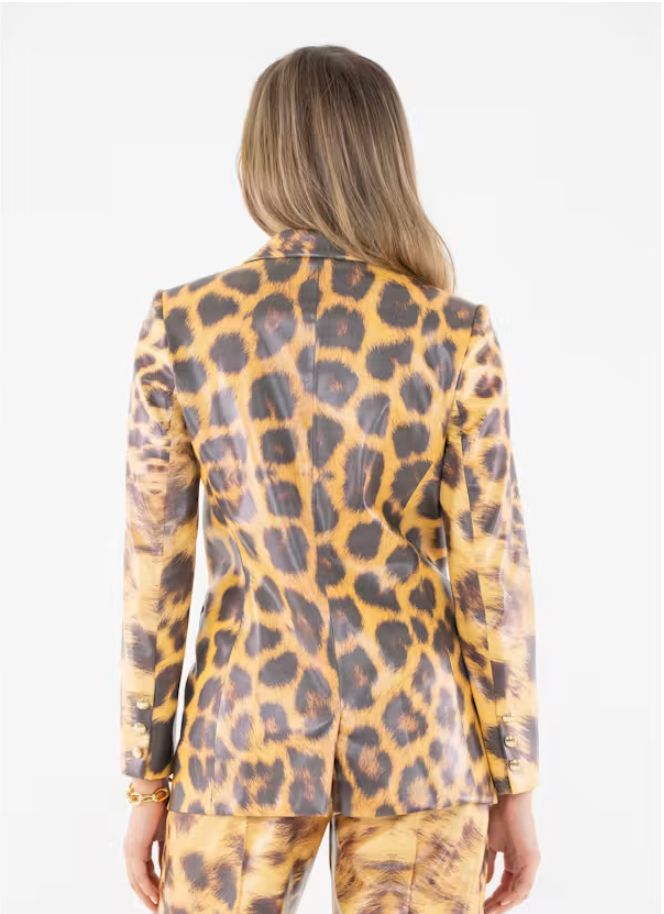 Leopard Faux Leather Bristol Blazer - EM1115