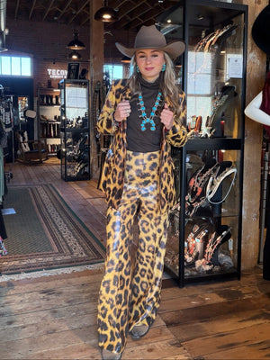 Leopard Faux Leather Bristol Blazer - EM1115