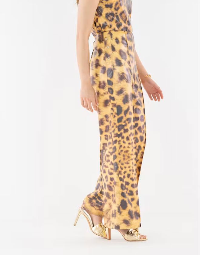 Leopard Faux Leather Rhett Pant - EM1083