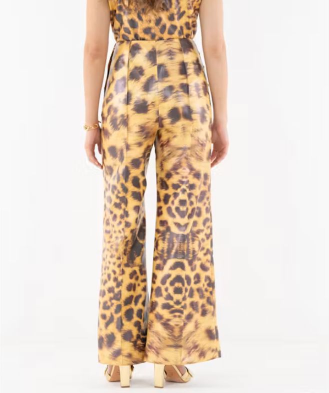 Leopard Faux Leather Rhett Pant - EM1083