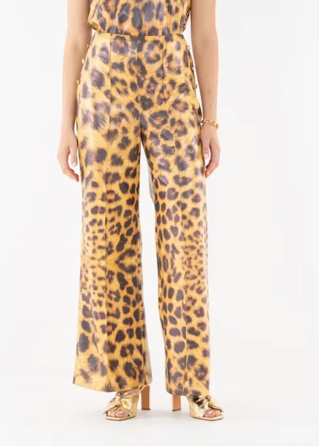Leopard Faux Leather Rhett Pant - EM1083