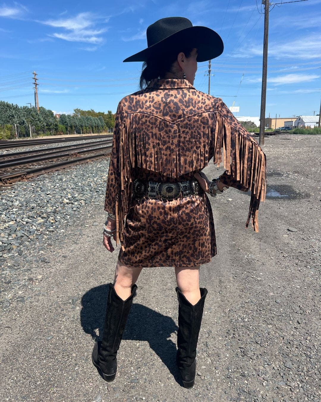 Leopard Fringe Snap Dress - 4262LE