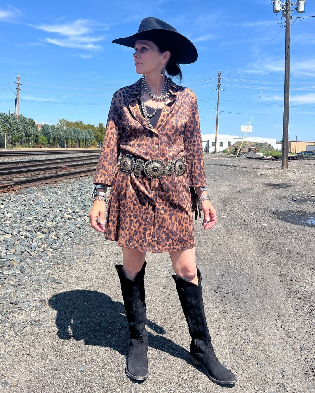 Leopard Fringe Snap Dress - 4262LE