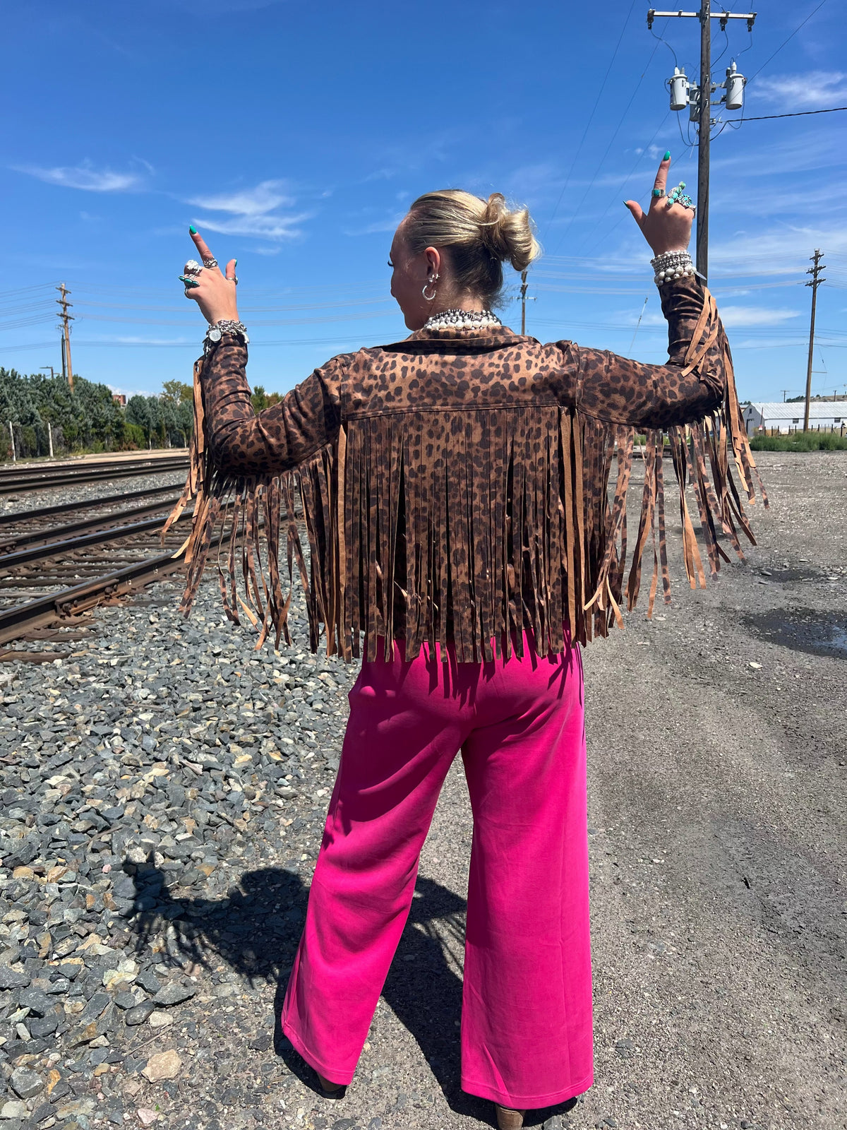 Leopard Fringed Jacket - J028LE