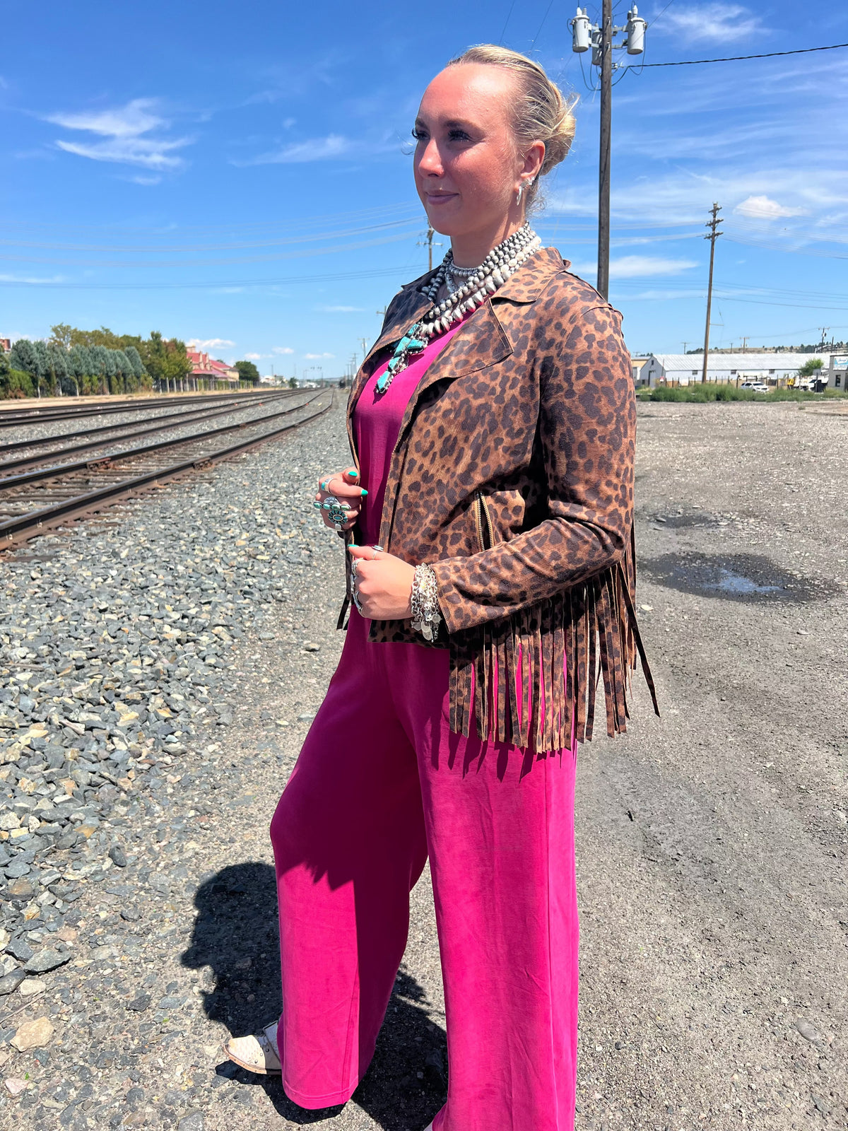 Leopard Fringed Jacket - J028LE