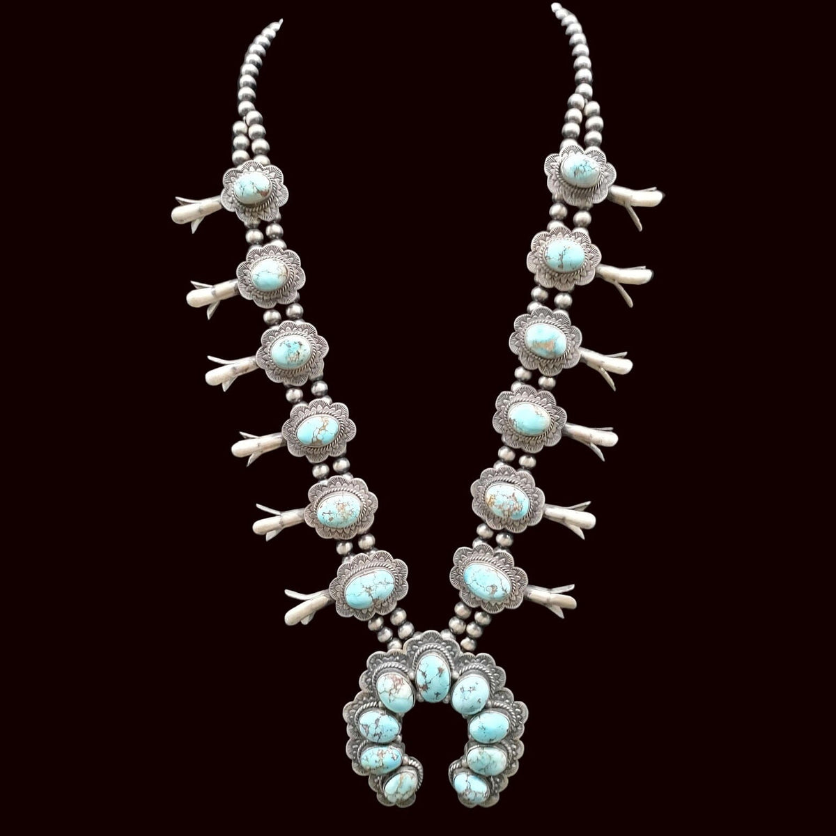 Light Blue Turquoise Squash Blossom - SQAZ72