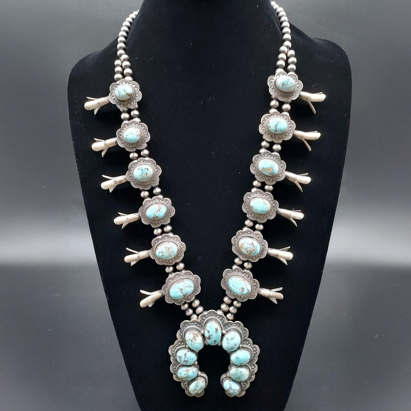 Golden Hills Turquoise Squash Blossom - SQAZ72 – STONE FEATHER ROAD