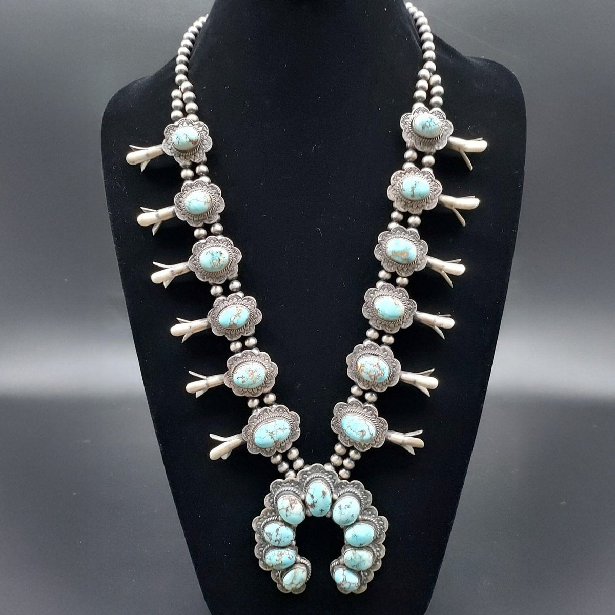 Light Blue Turquoise Squash Blossom - SQAZ72