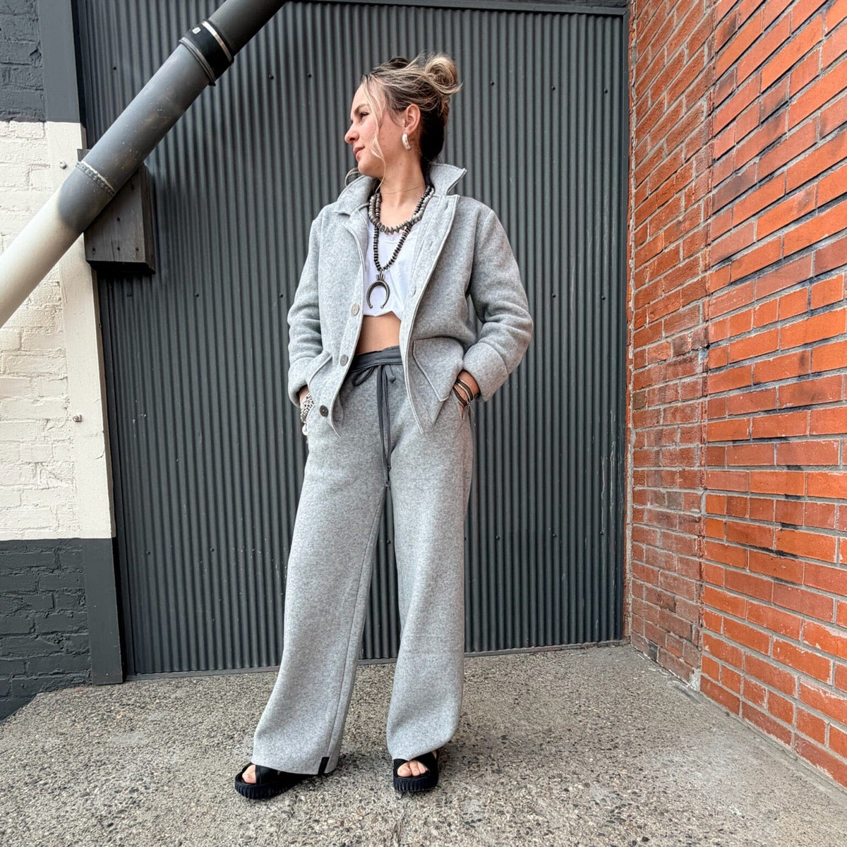 Light Grey Fleece Trouser - Henriette Steffensen - 2116LG