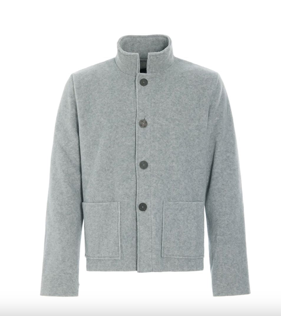 Light Grey Men's Fleece Cardigan - Carl by Henriette Steffensen - 1049CG