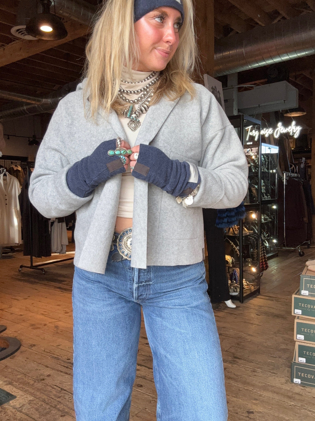 Light Grey Sporty Cardigan - Henriette Steffensen - 7158LG