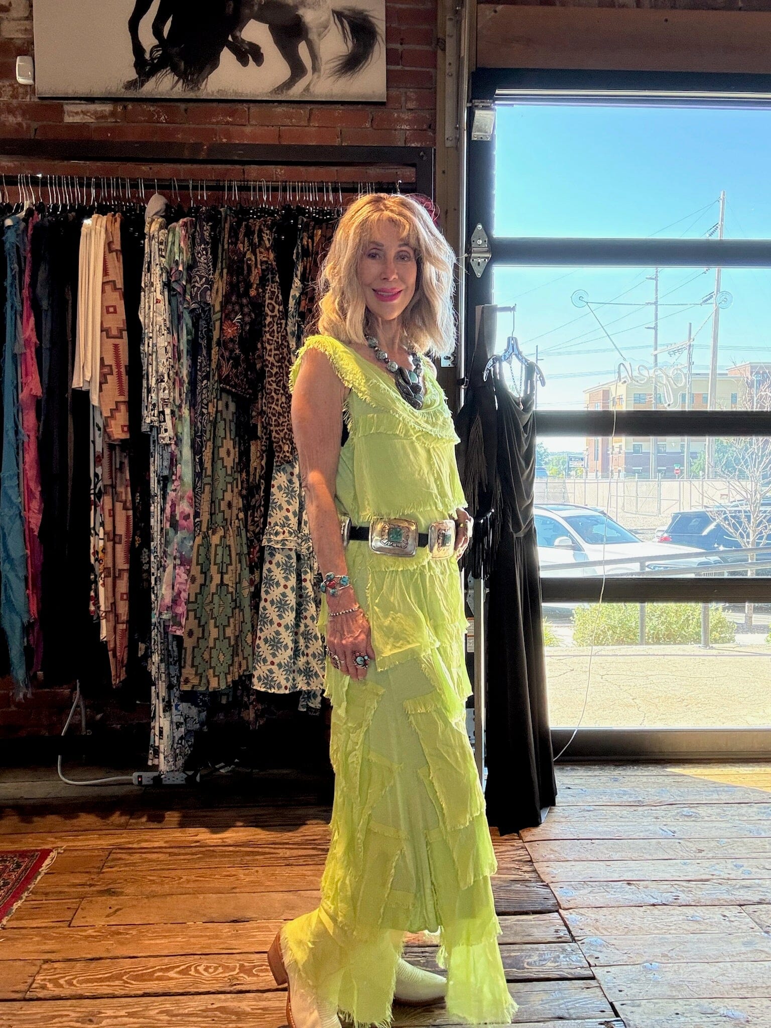 Lime Silk Tiered Maxi Dress - DGG2-LM