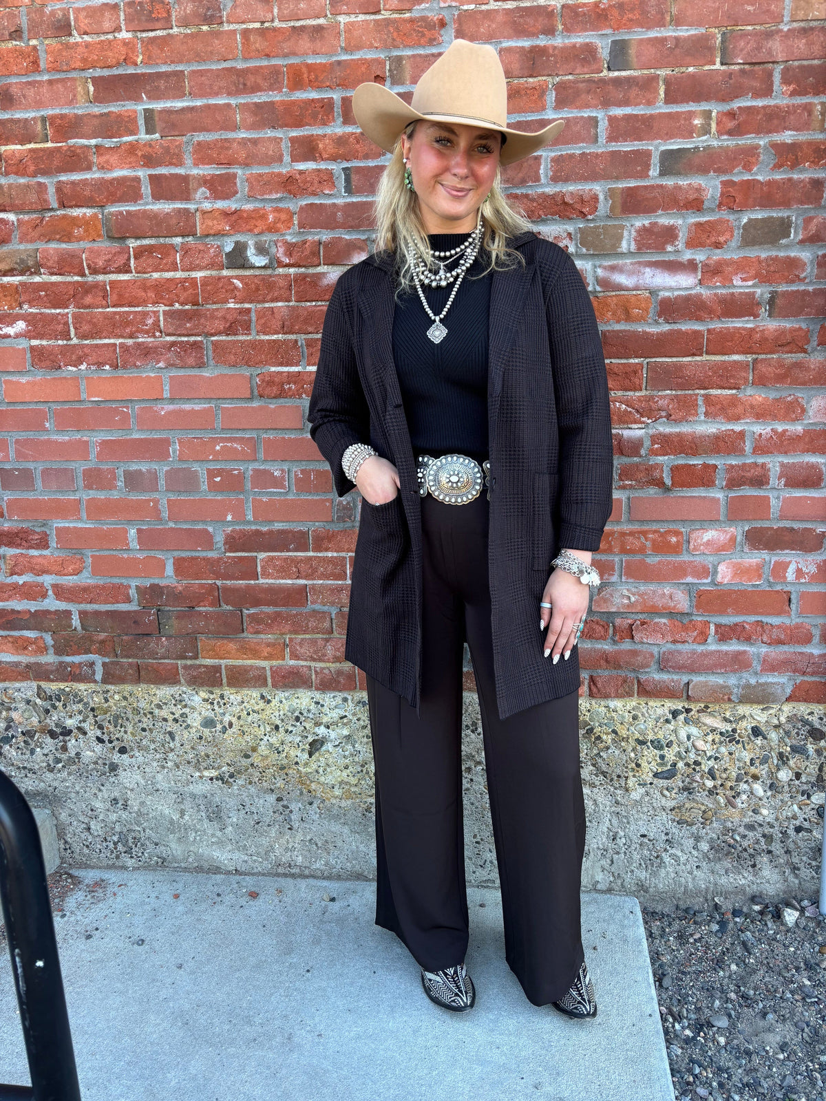 Lina Sweater Car Coat - Espresso - Lysse - LY3730E