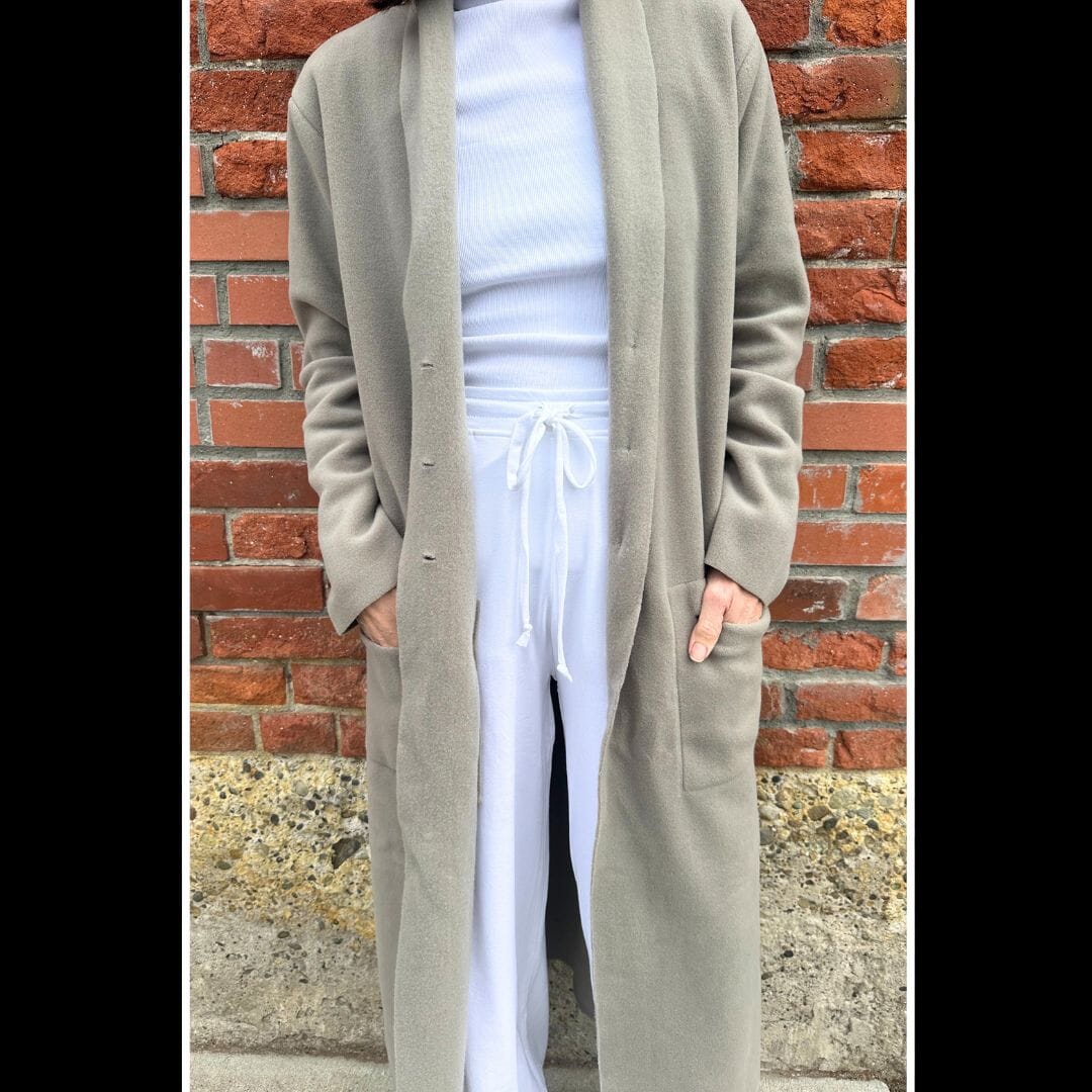 Long Fleece Cardigan - Henriette Steffensen - Elephant - 7162E