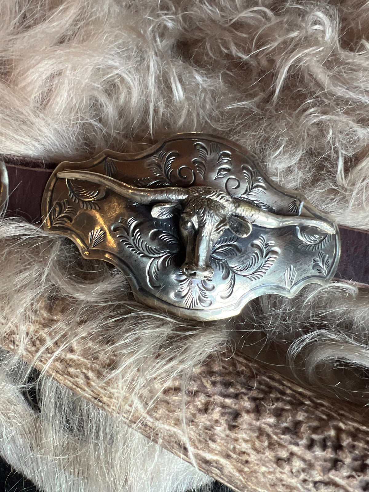 Longhorn German Silver Belt - BBAR55