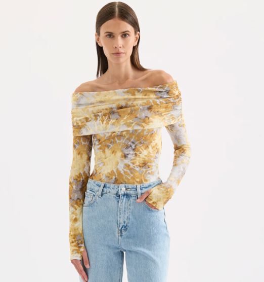 Lumine Mesh Off Shoulder Blouse - 26956
