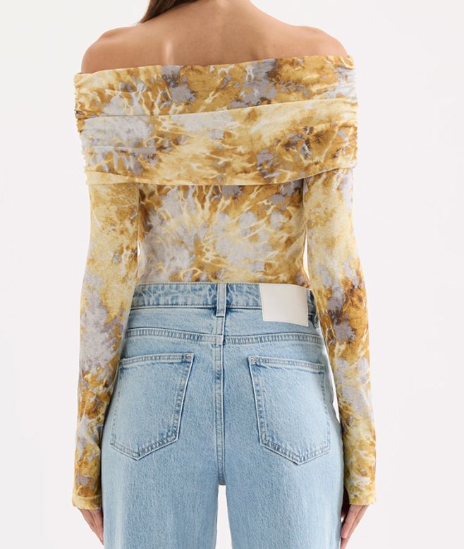 Lumine Mesh Off Shoulder Blouse - 26956