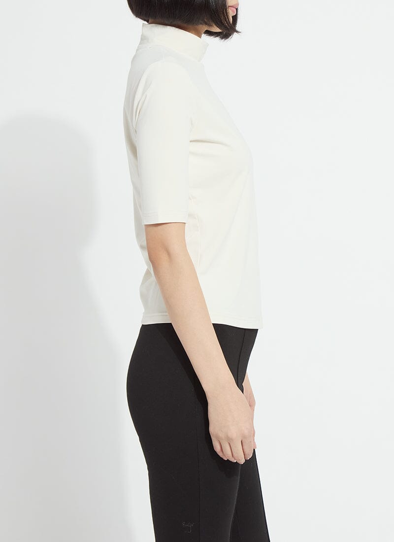 Macadamia Mock Neck Half Sleeve Top - LY3949M