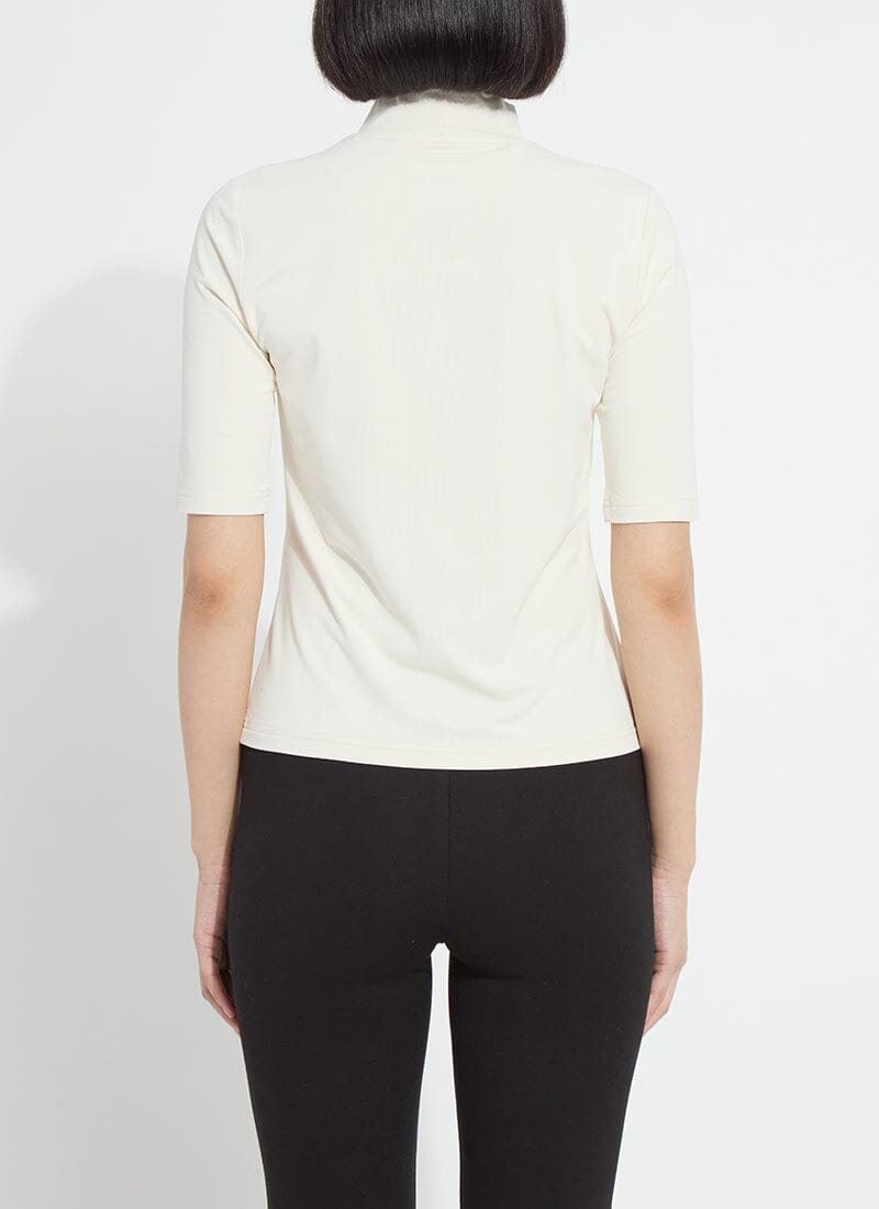 Macadamia Mock Neck Half Sleeve Top - LY3949M