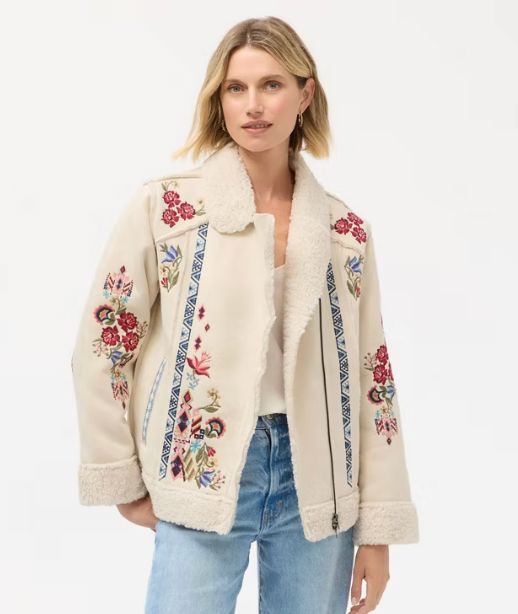 Maravilla Faux Suede Motto Jacket - C42625