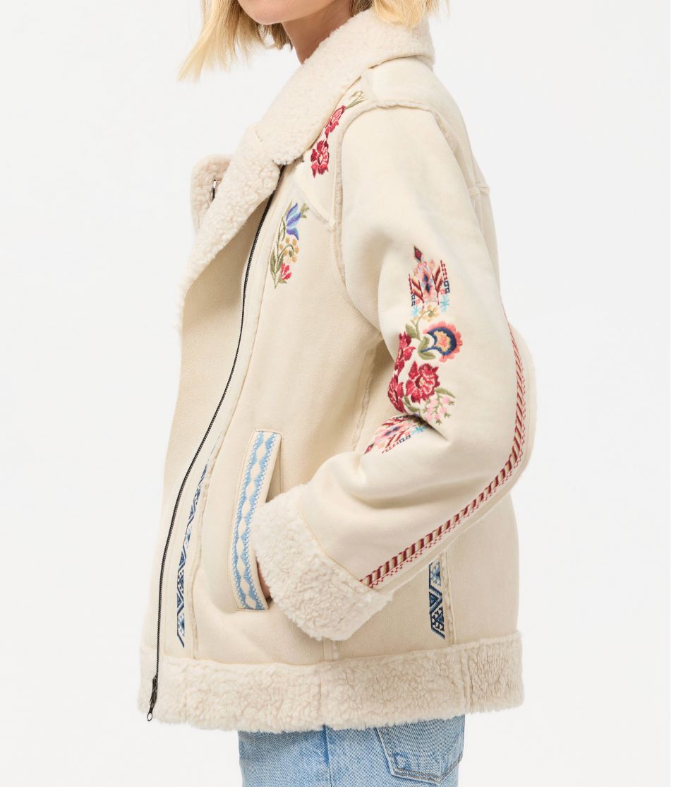 Maravilla Faux Suede Motto Jacket - C42625
