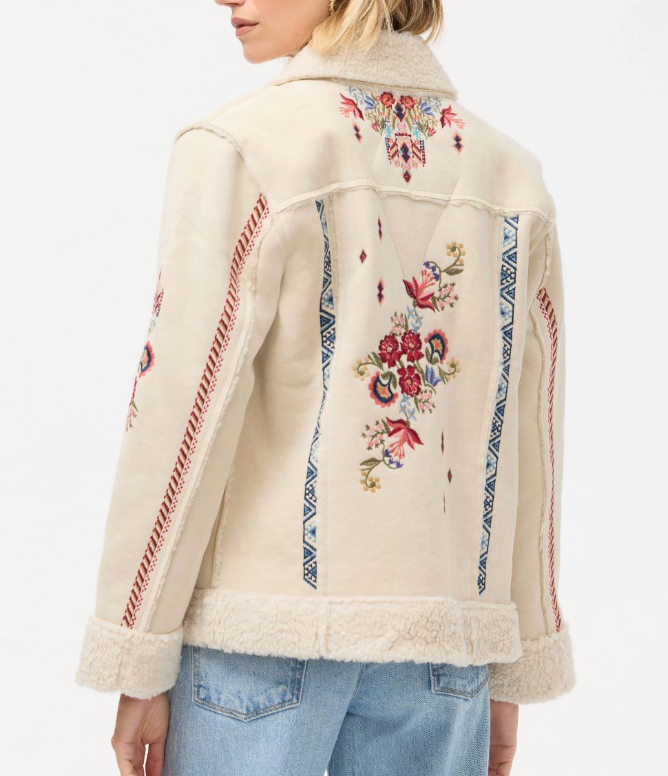 Maravilla Faux Suede Motto Jacket - C42625