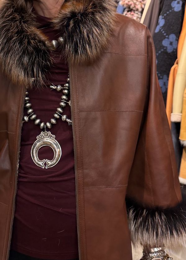 Marla Whiskey Leather/Rabbit Fur Jacket - MARLA