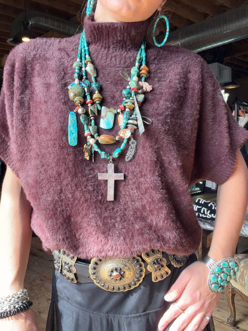 Maroon Short Sleeve Sweater - JOVMN